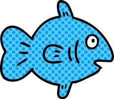 cartoon doodle of a marine fish vector