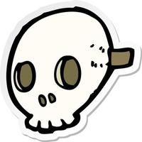 sticker of a cartoon skull mask vector