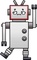 robot de dibujos animados sombreado degradado vector