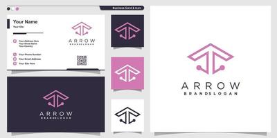 Arrow logo design vector with creative unique concept