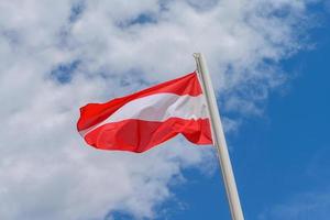 Austrian flag waving in the wind photo