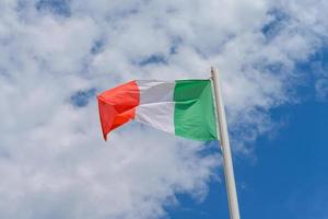 Italian flag waving in the wind photo