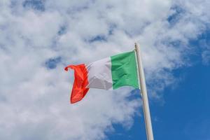 Italian flag waving in the wind photo