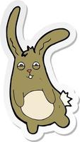 sticker of a funny cartoon rabbit vector