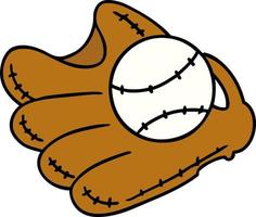 cartoon doodle of a baseball and glove