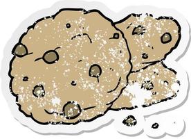 distressed sticker of a cartoon cookies vector