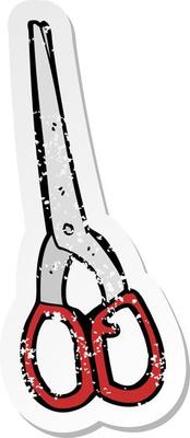 retro distressed sticker of a cartoon scissors