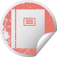 distressed circular peeling sticker symbol journal book vector