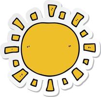 sticker of a cartoon sun vector