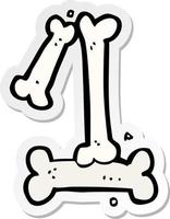 sticker of a cartoon halloween bone number vector