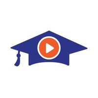 Video learning education vector logo design template.