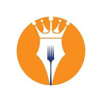 Pen with crown and fork logo vector design.