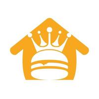 diseño del logotipo vectorial del rey de las hamburguesas. vector