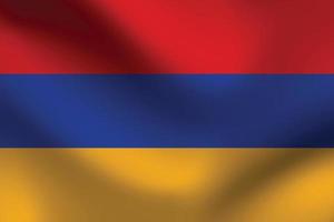 bandera de armenia bandera de tela que agita realista vector