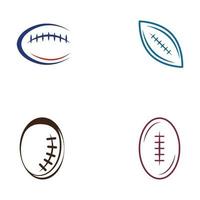 Rugby Ball American Football Icon Vector Logo Template