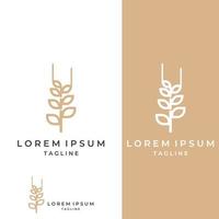 Wheat or cereal logo, wheat field and wheat farm logo.With easy and simple editing illustrations. vector