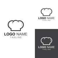 logotipo de sombrero de chef para restaurante, cafetería y entrega de comida en línea. logotipo con plantilla de diseño de ilustración vectorial.