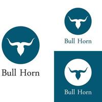 Bull's head horn logo. Using a vector illustration template design concept.