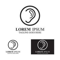 sense of  hearing or ear  icon logo vector design template illustration