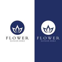 logotipos de flores, rosas, flores de loto y otros tipos de flores. utilizando el concepto de diseño de una plantilla de ilustración vectorial. vector