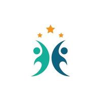 logotipo y símbolo de la estrella de la gente vector