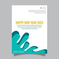 plantilla de diseño de portada de libro vectorial para celebración de año nuevo vector