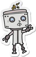 sticker of a cartoon robot vector