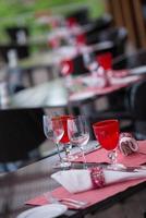 table setting at restaurant photo