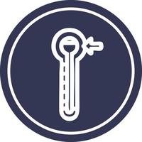 high temperature circular icon vector