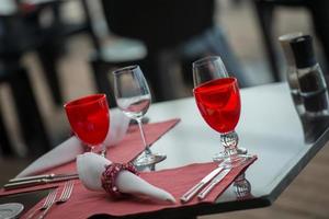 table setting at restaurant photo