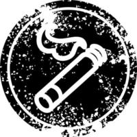 lit cigarette distressed icon vector