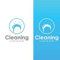 logotipo de limpieza, logotipo de protección de limpieza y logotipo de limpieza de la casa.con un concepto de diseño de vector de ilustración de plantilla.