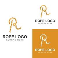 Rope logo using a vector illustration design template