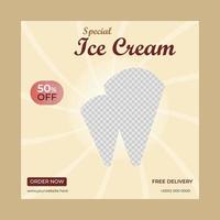 ice cream social media post template design vector