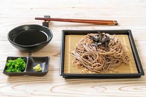 cold buckwheat soba noodles or zaru ramen photo