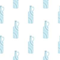 Painted clay bottles seamless pattern vector