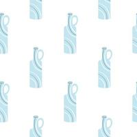 Painted clay bottles seamless pattern vector