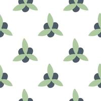 Blueberry with leaves simple seamless pattern vector