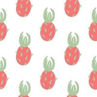 Sweet pitahaya hand drawn seamless pattern vector