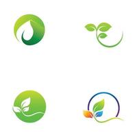 logotipo de hoja verde. diseño vectorial de plantas de jardines y naturaleza. vector