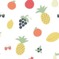 Fruits and berries simple seamless pattern vector