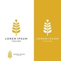 Wheat or cereal logo, wheat field and wheat farm logo.With easy and simple editing illustrations. vector