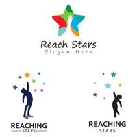 A logo to reach the stars or a logo to reach a dream or goal. Logo using concept design vector illustration template.