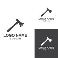 logotipo de hacha o logotipo de hacha con plantilla de ilustración de vector de diseño de concepto.