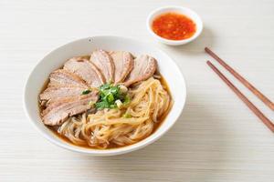 duck noodles with stewed duck soup photo