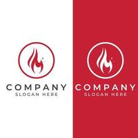 Fire or flame logo, fireball logo, and embers. Using a vector illustration template design concept.