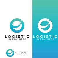 logotipo vectorial de la empresa de logística, logotipo de icono de flecha, logotipo de entrega digital rápida. utilizando la edición de vectores de logotipo simple y fácil.