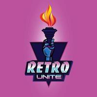 Retro esport gaming logo vector