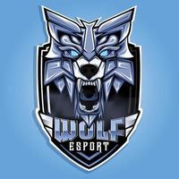Wolf esport gaming mascot logo vector design