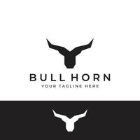 Bull's head horn logo. Using a vector illustration template design concept.